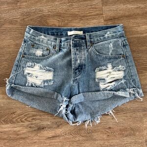Women’s Elan Distressed Denim Shorts - Blue size 26
